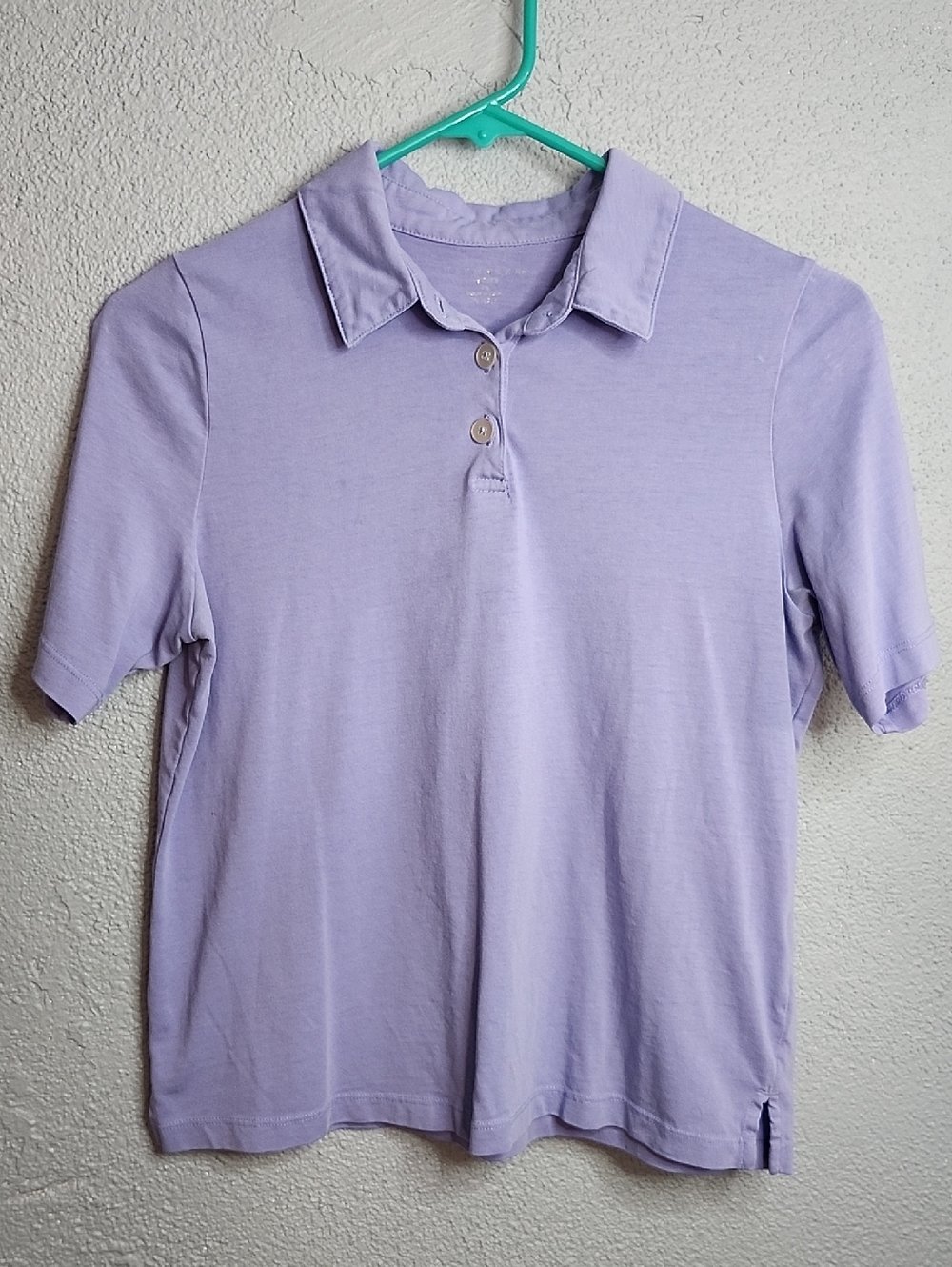 Lilac Short-Sleeve Polo Top - Women